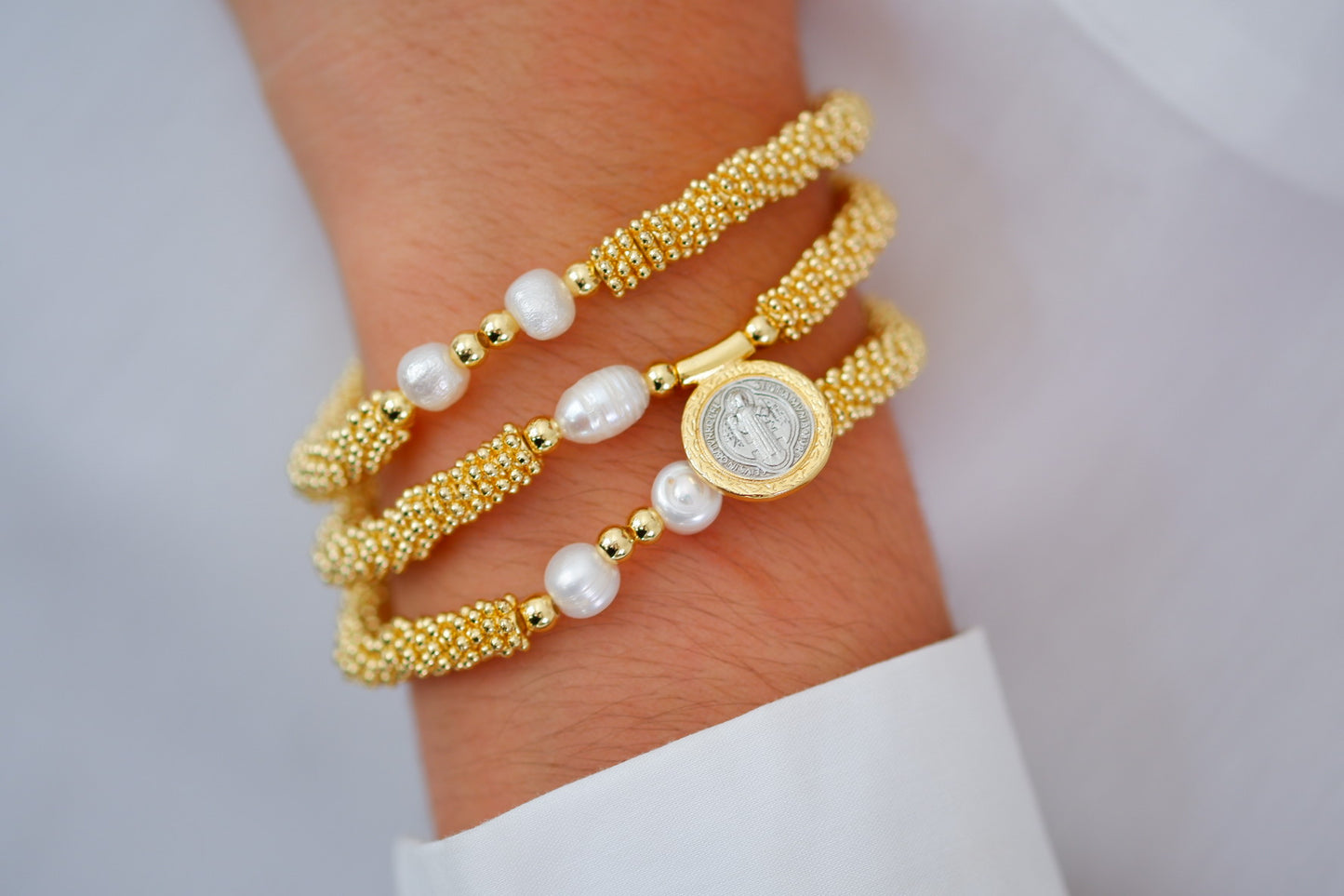 Set triple pulseras de San Benito 2