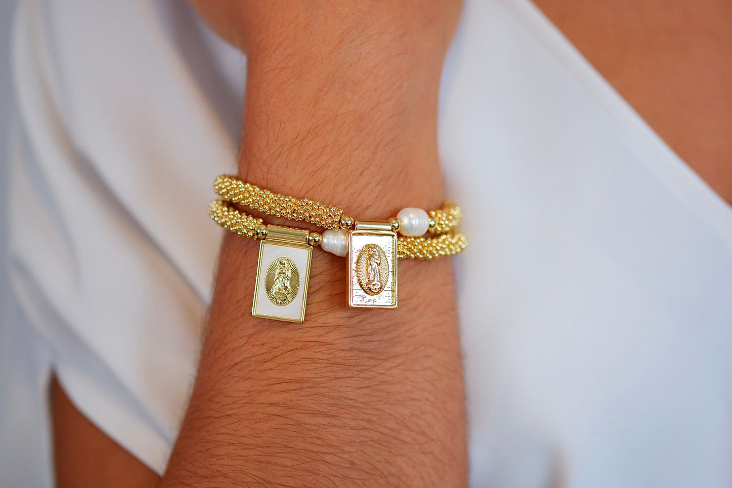 Set Doble Pulseras Virgen de Guadalupe