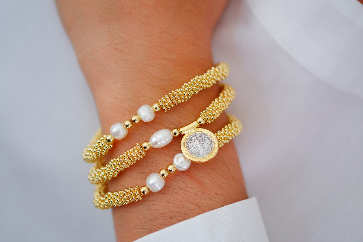 Set triple pulseras de San Benito 2