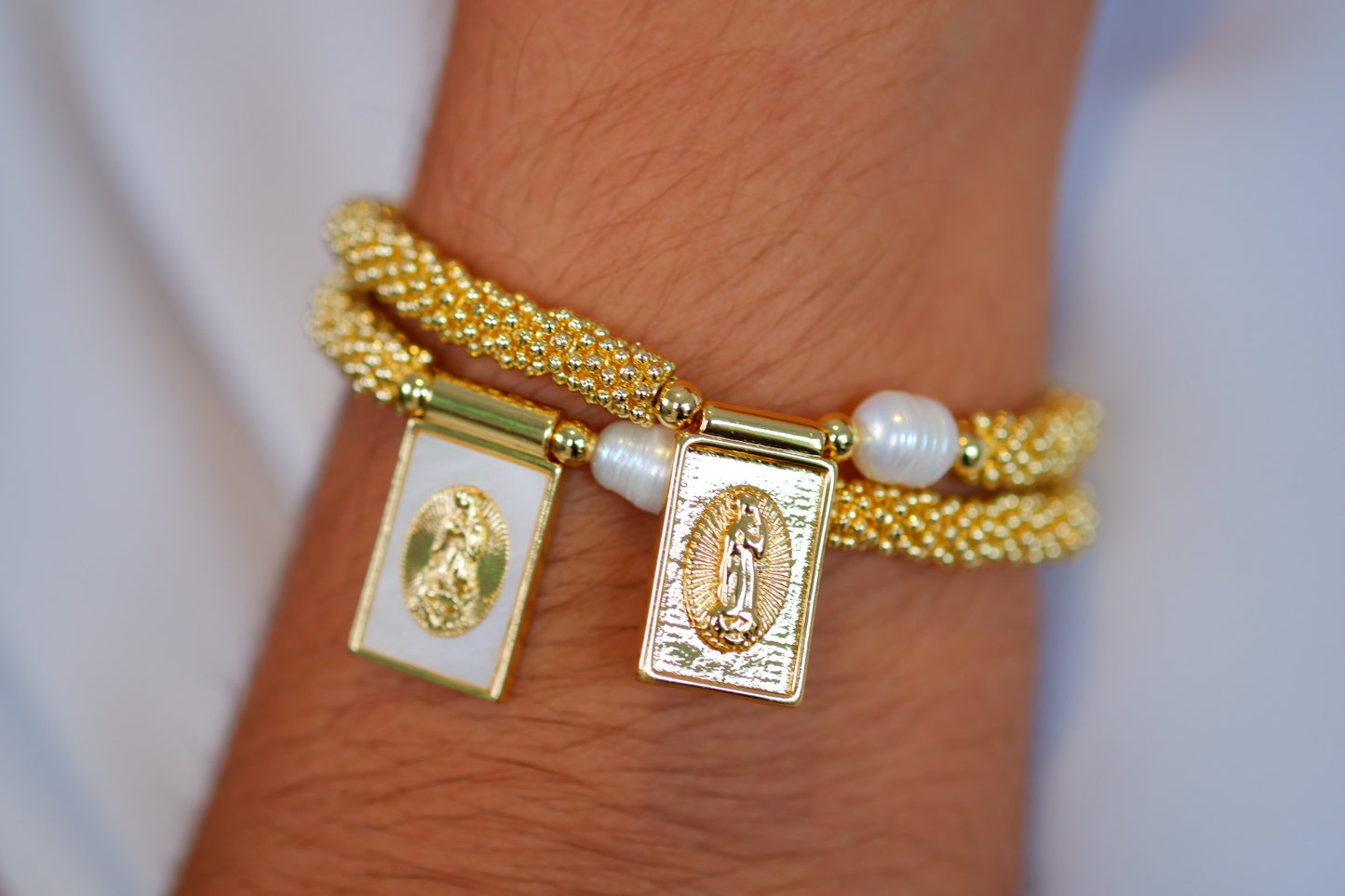 Set Doble Pulseras Virgen de Guadalupe