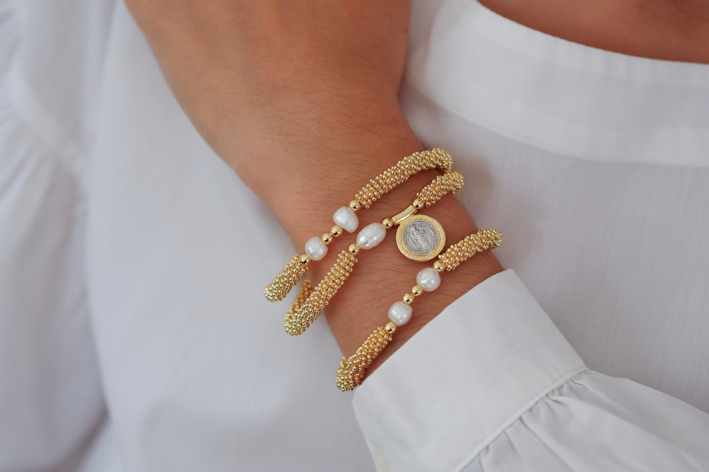 Set triple pulseras de San Benito 2