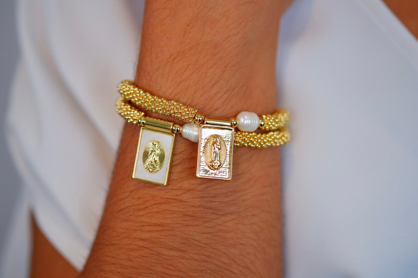 Set Doble Pulseras Virgen de Guadalupe