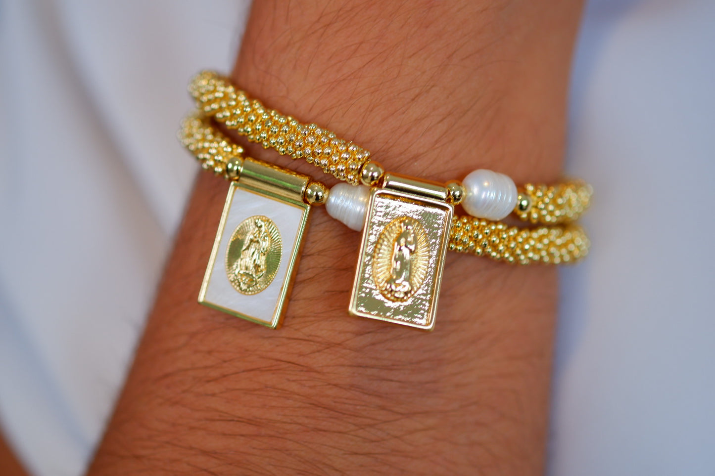 Set Doble Pulseras Virgen de Guadalupe
