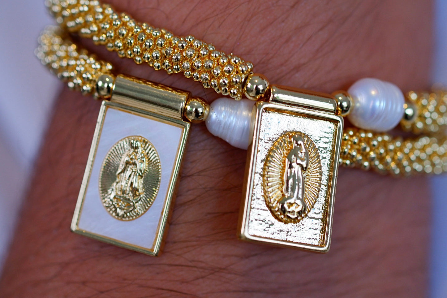 Set Doble Pulseras Virgen de Guadalupe